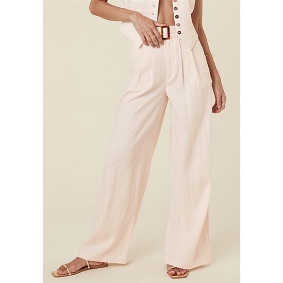 Spell Pants - SPELL Every Single Day Linen Wide Leg Pant Cream Women’s Size Small